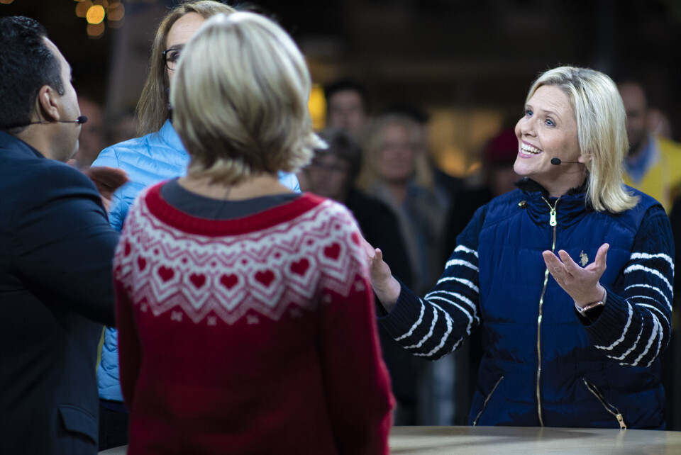 MUNNHUGGERI: Debatten tok fyr under duellen mellom Sylvi Listhaug (Frp) og Masud Gharahkhani (Ap).