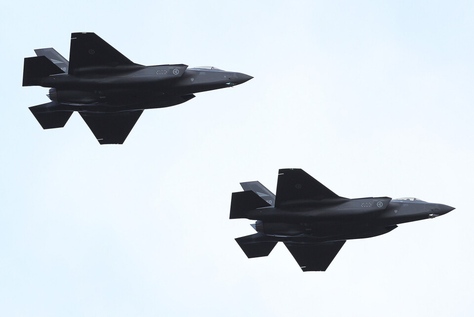 F-35 kampfly trente i luftrommet over Drammen