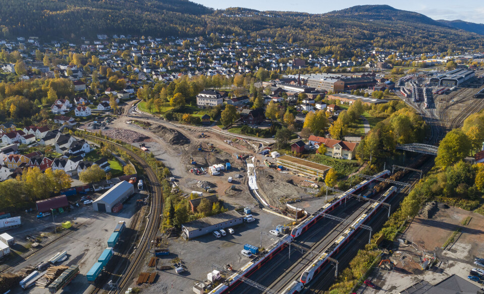 NY VESTFOLDBANE: Her mellom Nybyen og Grønland kommer tunnelinnslaget med løsmassetunnelen.