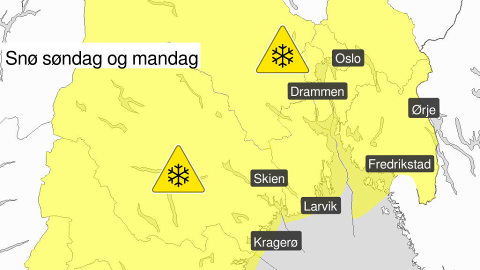MYE SNØ: Det kan bli atskillig mer snø enn ventet i drammensområdet de neste dagene.
