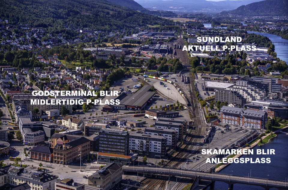 Mot togparkering på Sundland - trenger mindre plass enn antatt