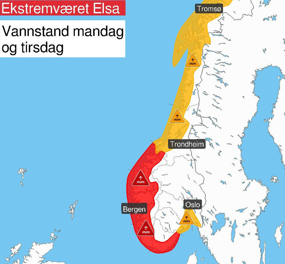 Stormflo i anmarsj: Farevarselet oppgradert til oransje