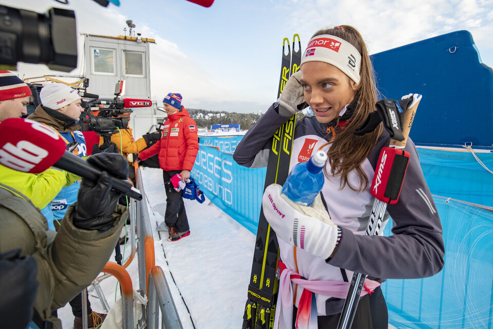 JUBLET FREM: Det var ingen tvil om hvem som var publikumsfavoritten under skisprinten på Konnerud, her under oppløpet under finalen.LES OGSÅ: Skuffet Skistad sist i finalen: - Håpet å gjøre det bedre