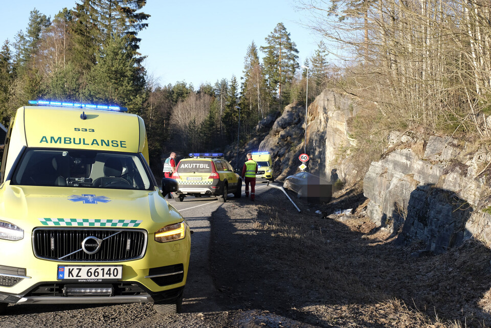 Bil i fjellvegg på Orkidehøgda