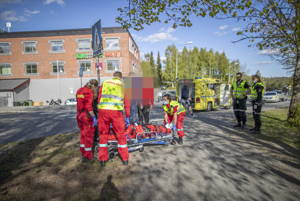 Til sykehus etter MC-ulykke på Konnerud