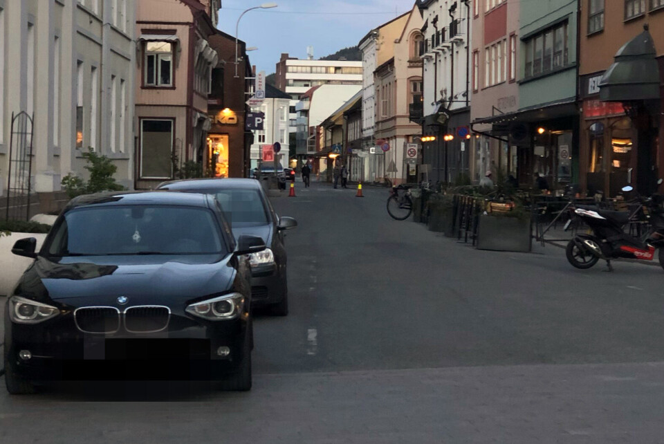 TOLLBUGATA: Kjøring i Tollbugata fra Blichs gate til Strømsø Torg er stridens kjerne.