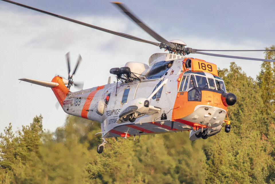 GAMMEL TRAVER: Sea King på oppdrag, her under søk i havnebassenget i Drammen.