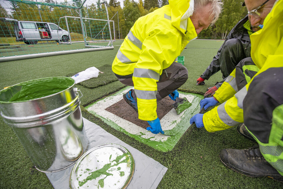 KLIPP OG LIM: Det er kort fortalt prosedyren når skader som dette skal utbedres.