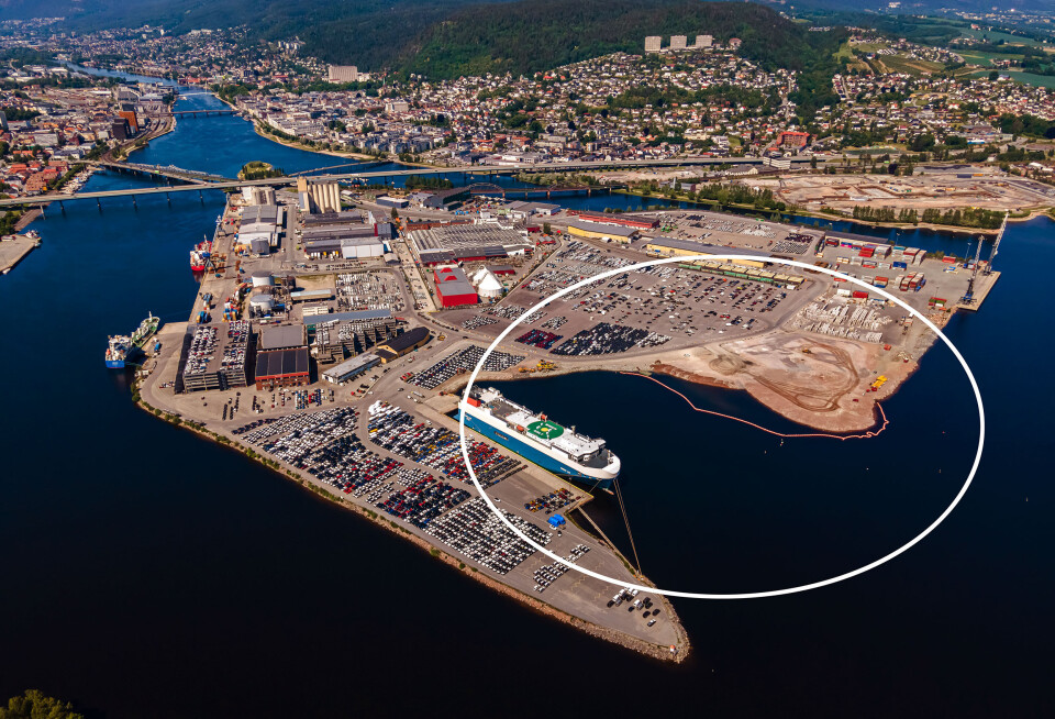 Her kommer utvidelse av Drammen Havn med stein fra togtunnelen i Strømsåsen og senere stein fra ny tunnel for vannforsyning fra Steinsfjorden til Oslo.