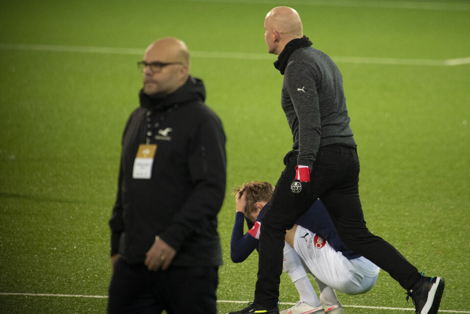 INGEN MUNTER GJENG: Det var ikke akkurat en fornøyd gjeng som gikk av banen etter 2-2 mot Haugesund.
