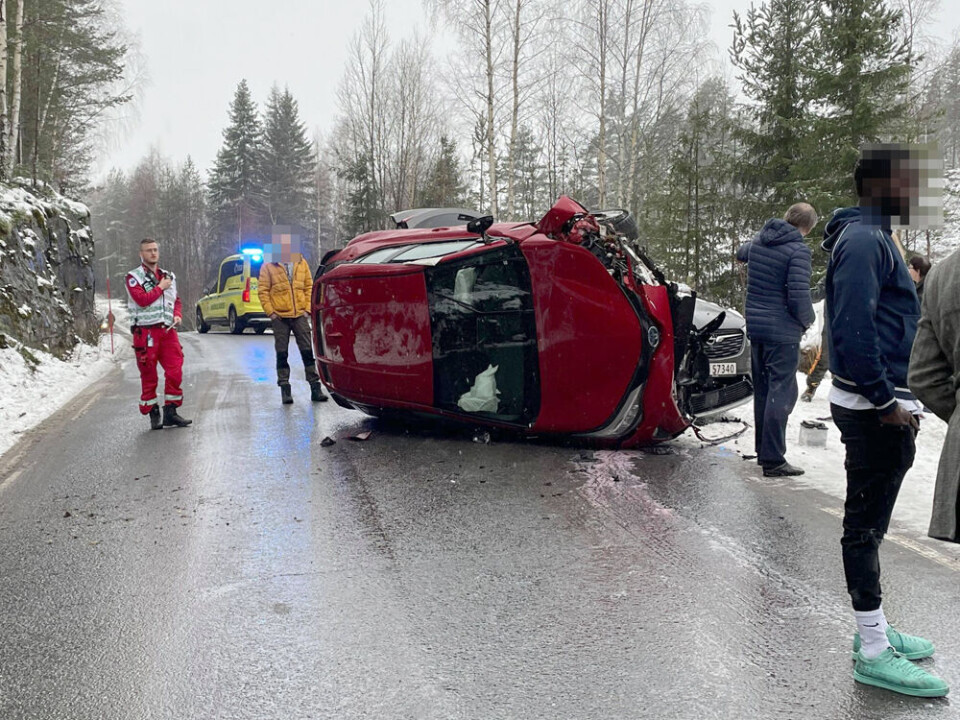 Totalvrak etter nok en ulykke på Gamle Kongsbergvei