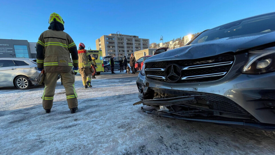 Rosenkrantzgata: Tre biler involvert i kollisjon