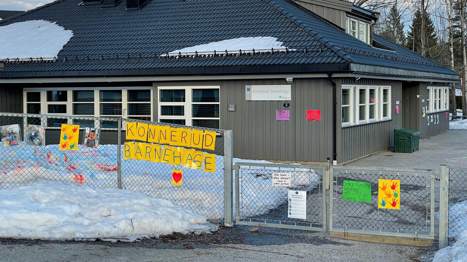 KONNERUD BARNEHAGE: Er midlertidig fredet etter å ha blitt foreslått nedlagt av kommunen.