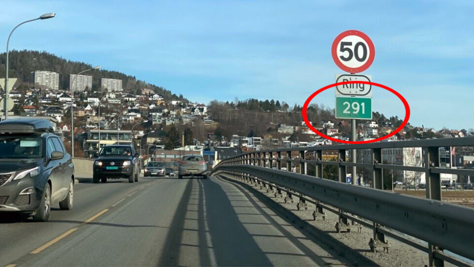 NY SKILTING: Nye riksvei 291 går fra Bangeløkka på Strømsø til Brakerøya. Strekningen er på omlag 2,5 kilometer.