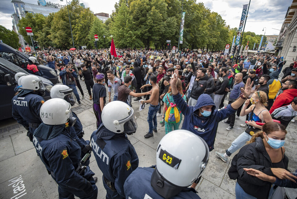 MOTDEMONSTRASJON: Her fra Karl Johan i august.