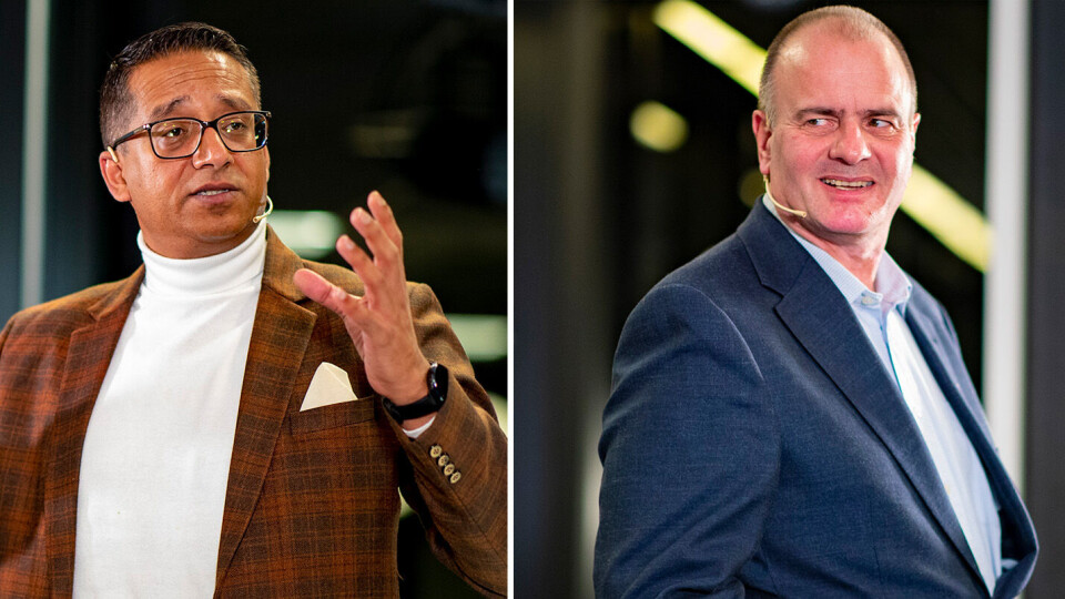 MØTTES I DRAMMEN: Det første såkalte dialogmøtet fant sted på Papirbredden i høst etter initiativ fra Yousuf Gilani (t.v.). T. h. SIAN-leder Lars Thorsen.