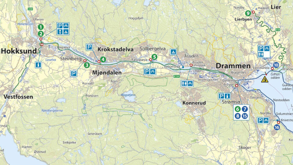 Før du starter turen ned vassdraget har du muligheten til ta en tur på den idylliske Vestfosselva som bukter seg gjennom kulturlandskapet opp til tettstedet Vestfossen ved enden av Fiskumvannet. Elva har et rikt fugleliv og du kan møte bever. Her finner du også Norges nasjonalfugl, fossekallen.