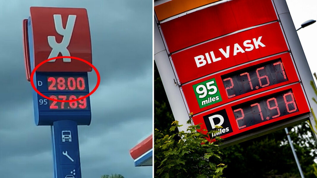 28 KRONER FOR DIESEL: Drivstoffprisene øker ukentlig.