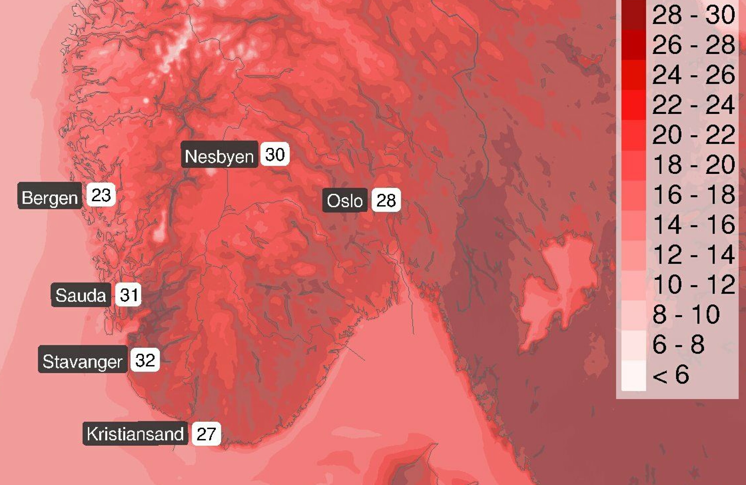 Nå kommer varmen: Varsler 30 grader