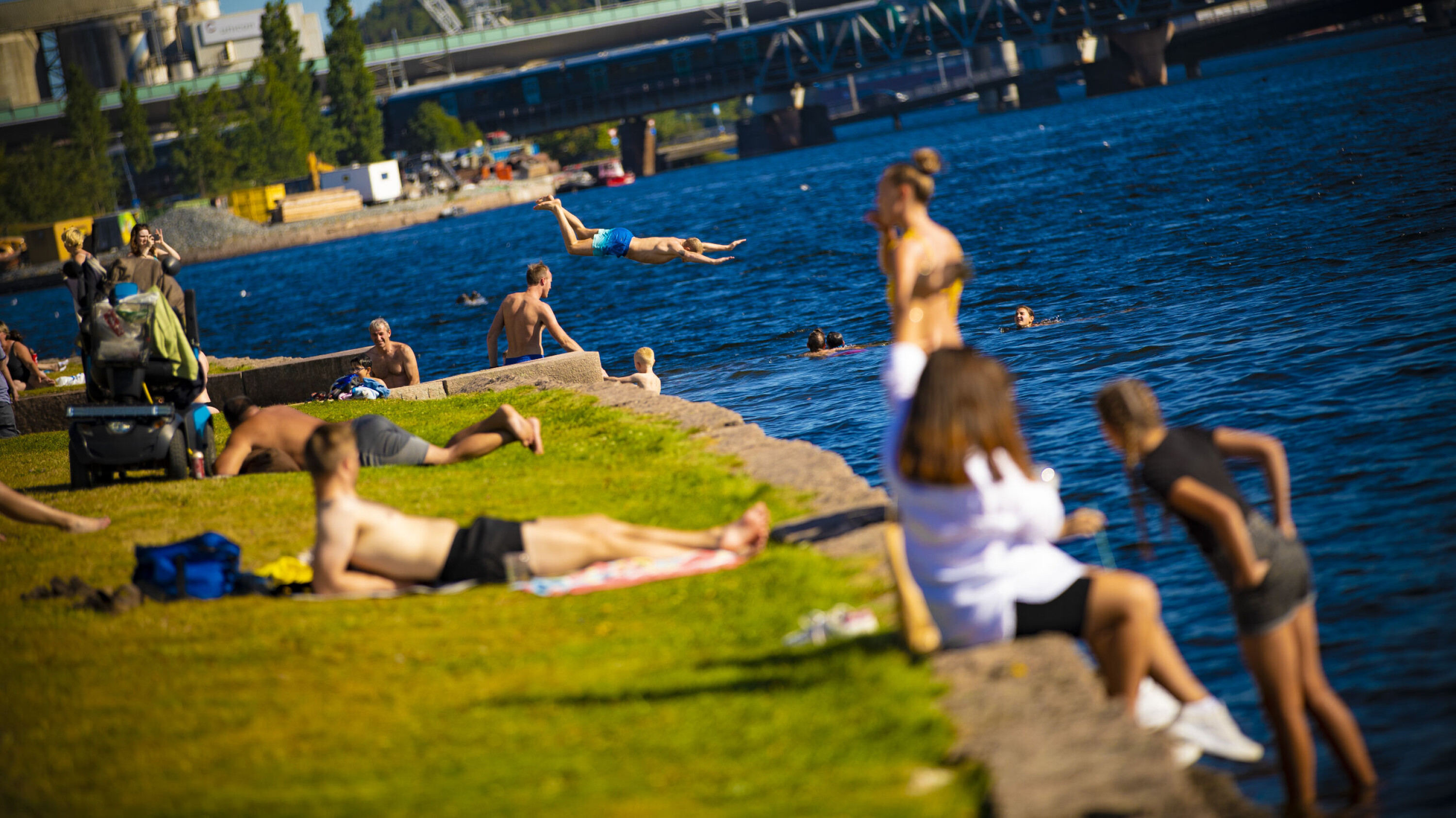 SYDENSTEMNING: Her fra Bragernes strand lørdag.