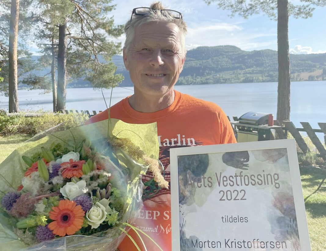 Morten Kristoffersen, leder i Eikeren Fiskevernforening, sier seg veldig overrasket, men også veldig glad for å ha blitt utpekt til «Årets Vestfossing»