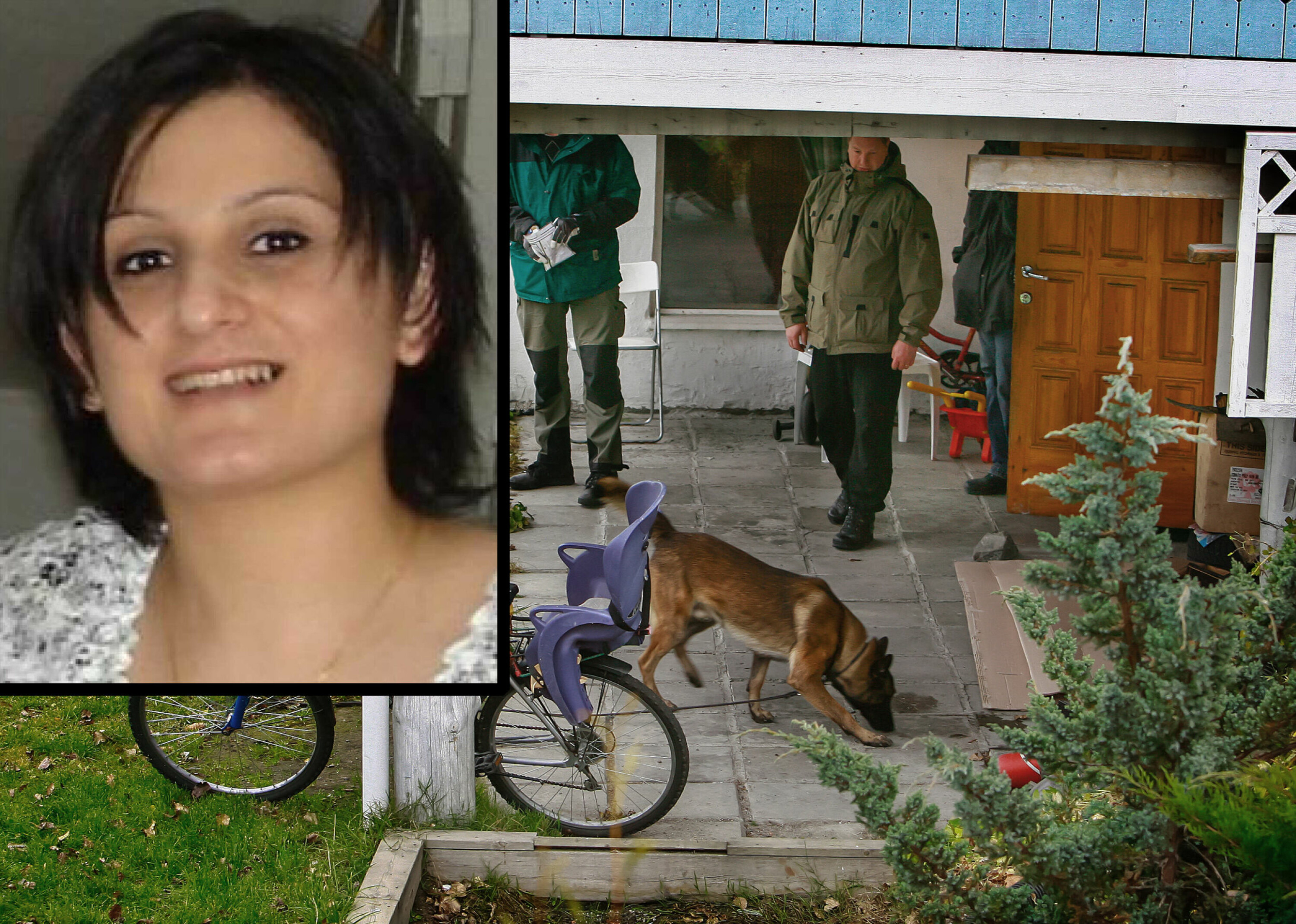 ÅSTEDET: Belur Sardar var 29 år da hun forsvant fra boligen i Drammensveien i Mjøndalen, og etterlot seg fire barn. Her blir ekteparets kjellerleilighet gjenomsøkt av svenske likhunder.