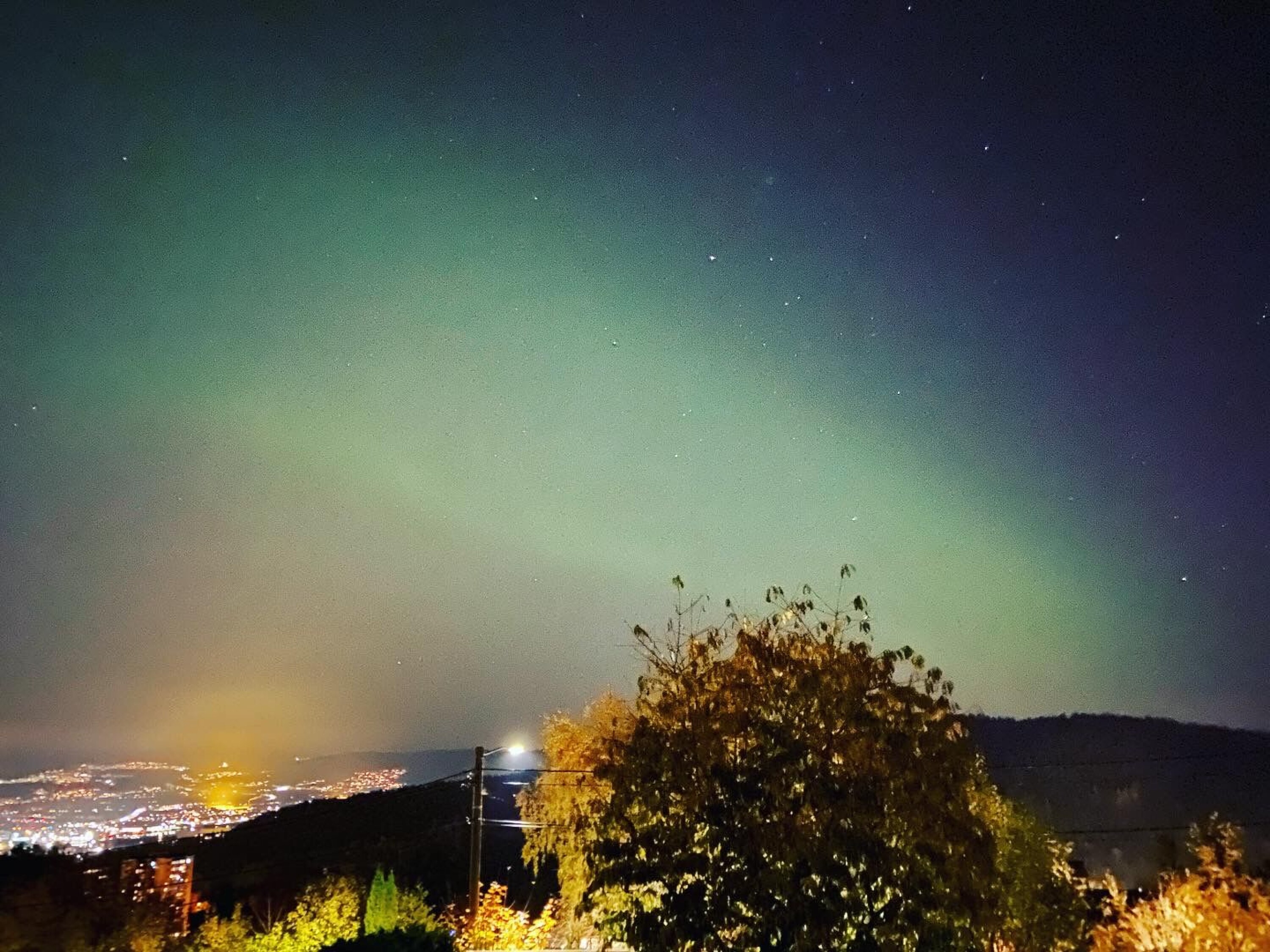 Spektakulært nordlys over Drammen