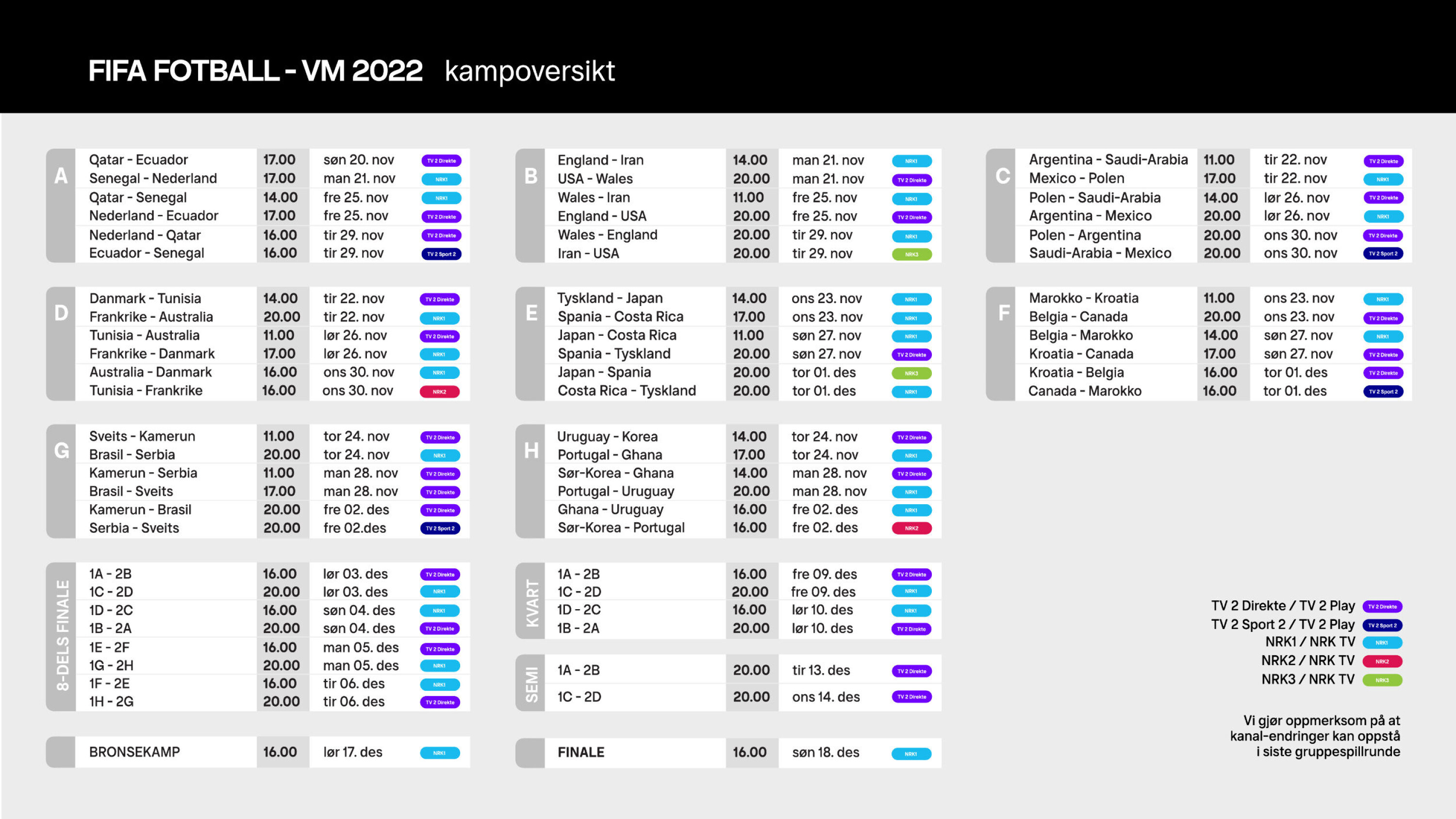 Slik blir fotball-VM på TV 2 og NRK