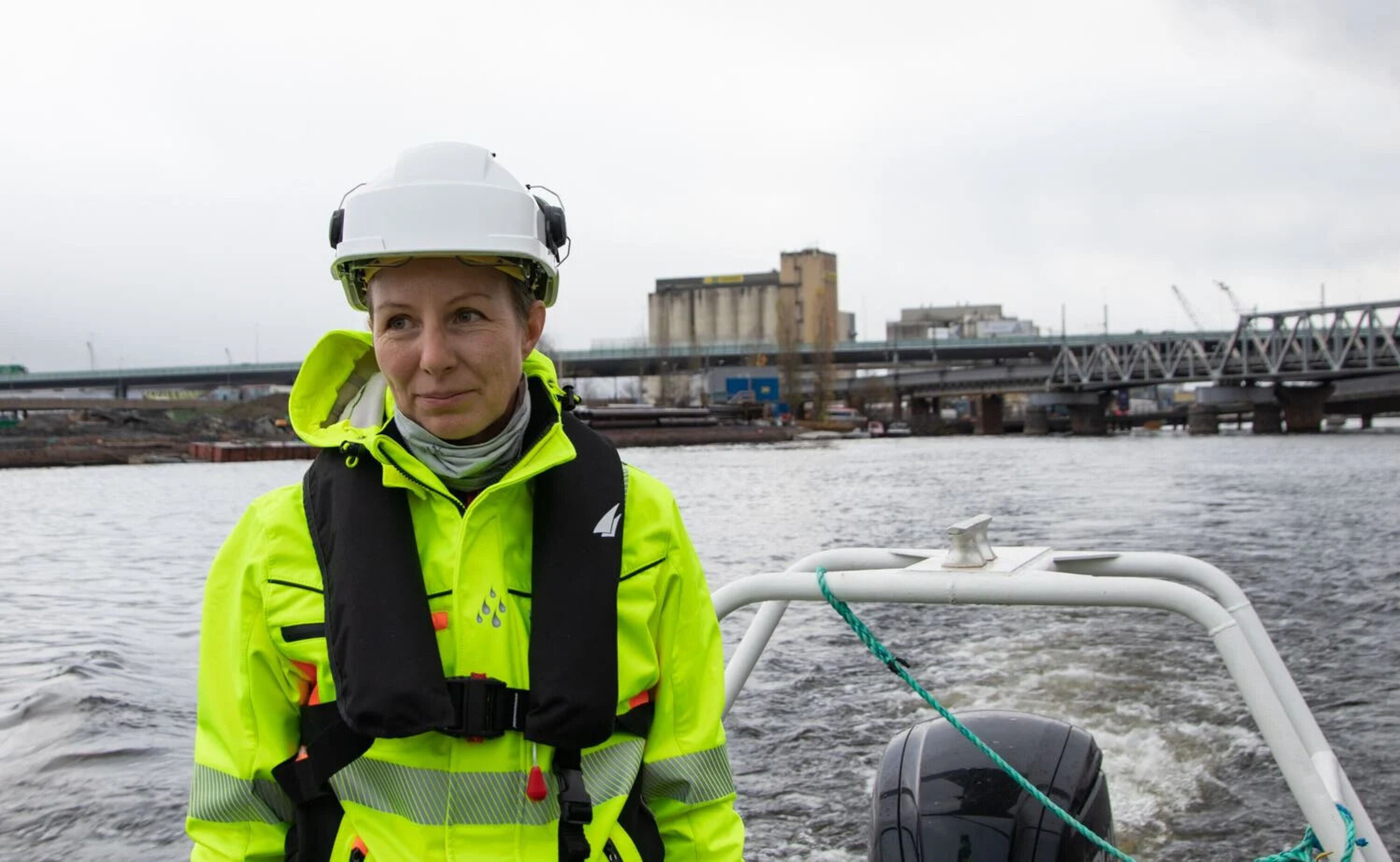 Maria Algers Bakken, prosjektleder for bybru i Drammen kommune, følger med på prosessen.