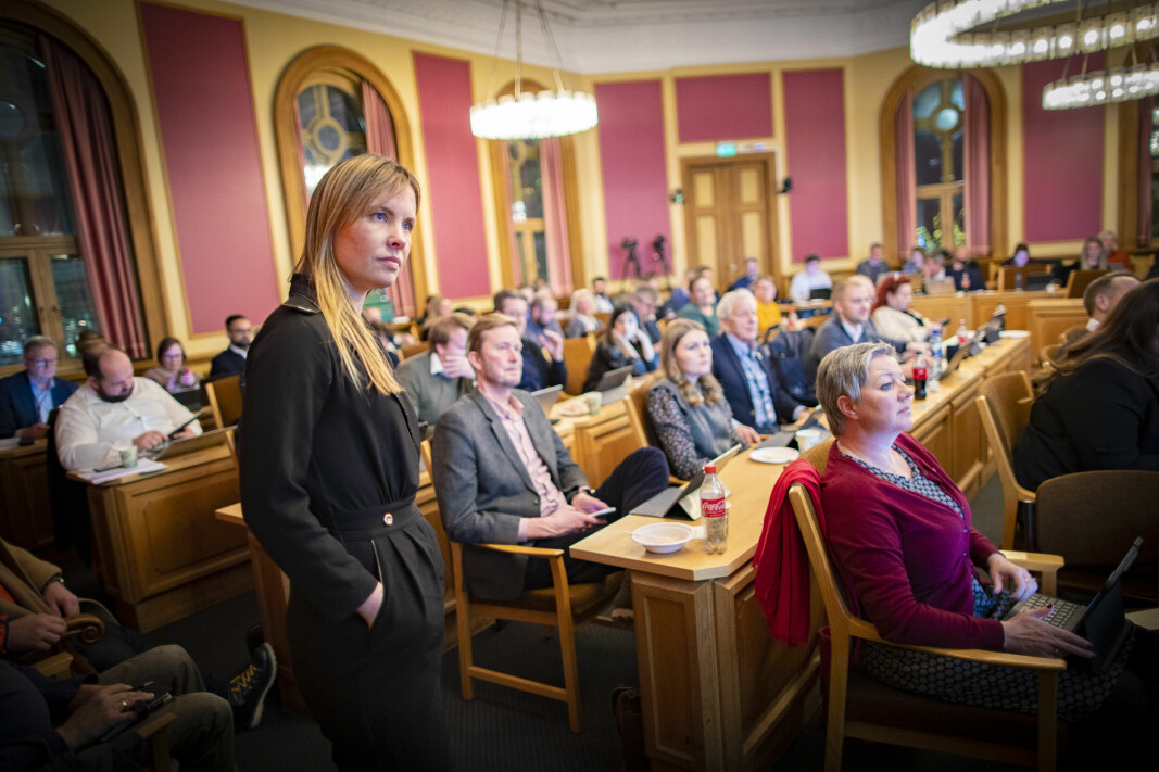 FANESAK: MDG-gruppeleder Cathrin Janøy både ga og fikk kjeft om miljøpolitikk underveis i replikkutvekslingen.