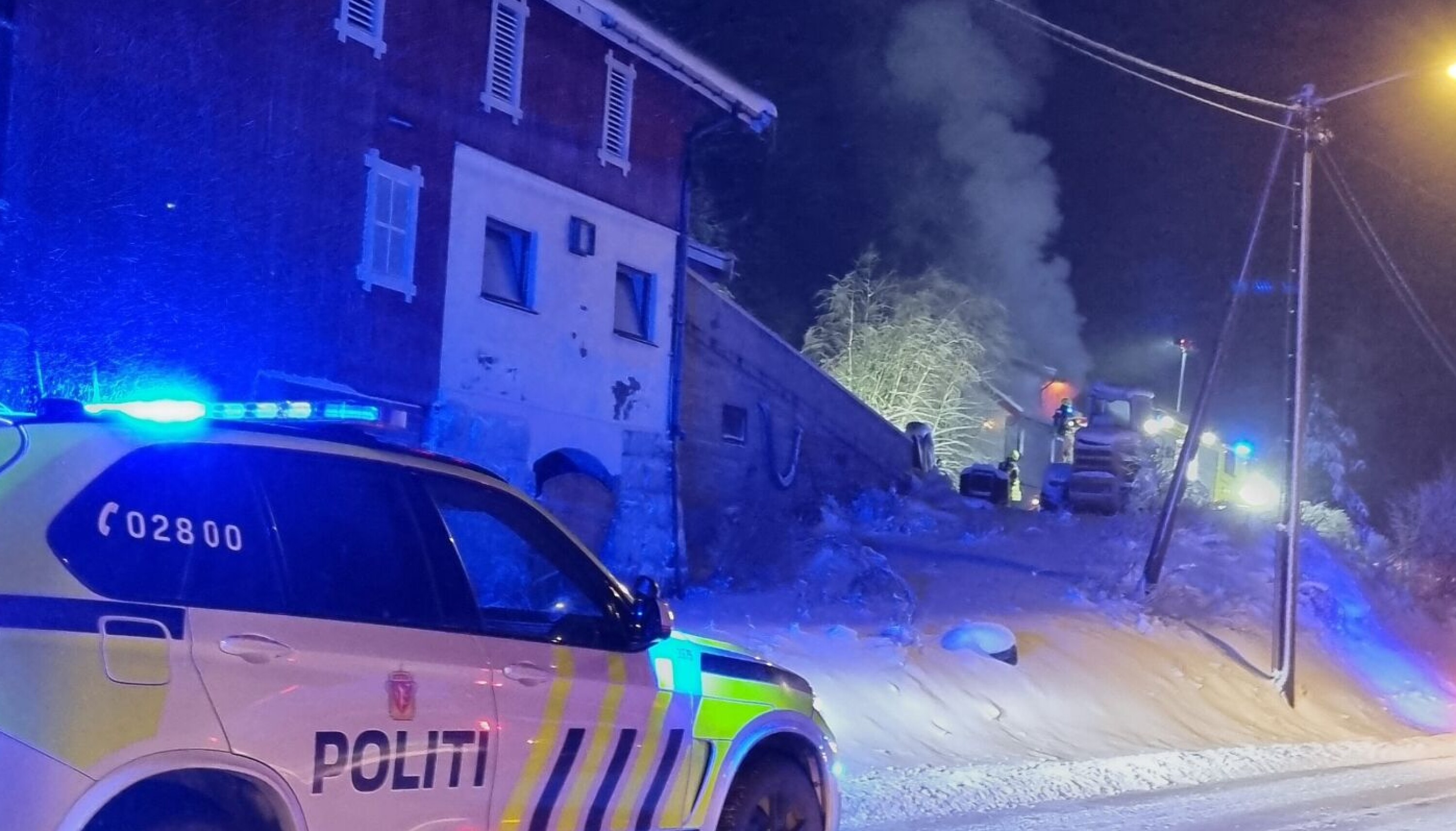 Brann i enebolig i Vestfossen