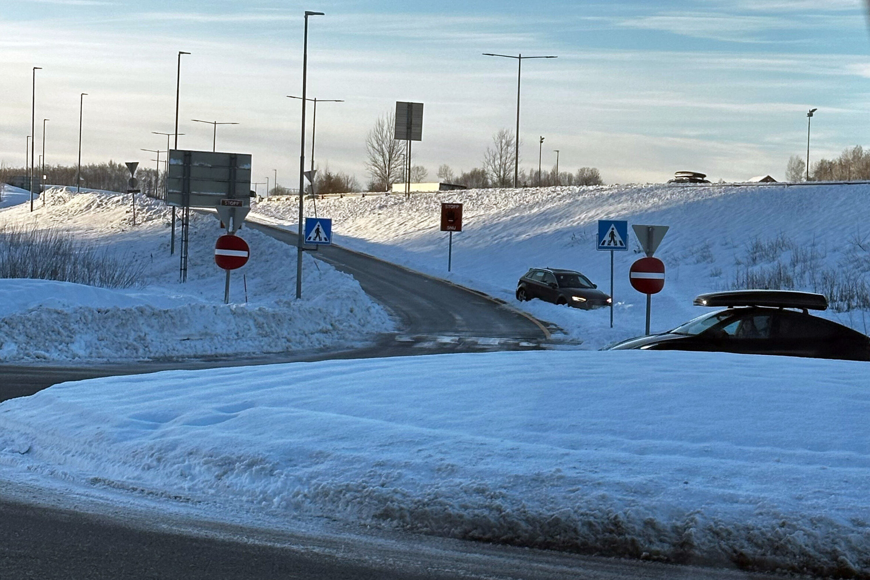 Havnet i snøfonna