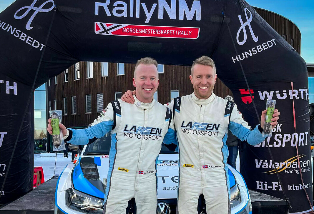 RADARPAR: Kartleser Torstein Eriksen og fører Frank Tore Larsen kunne juble for drømmestart på NM.