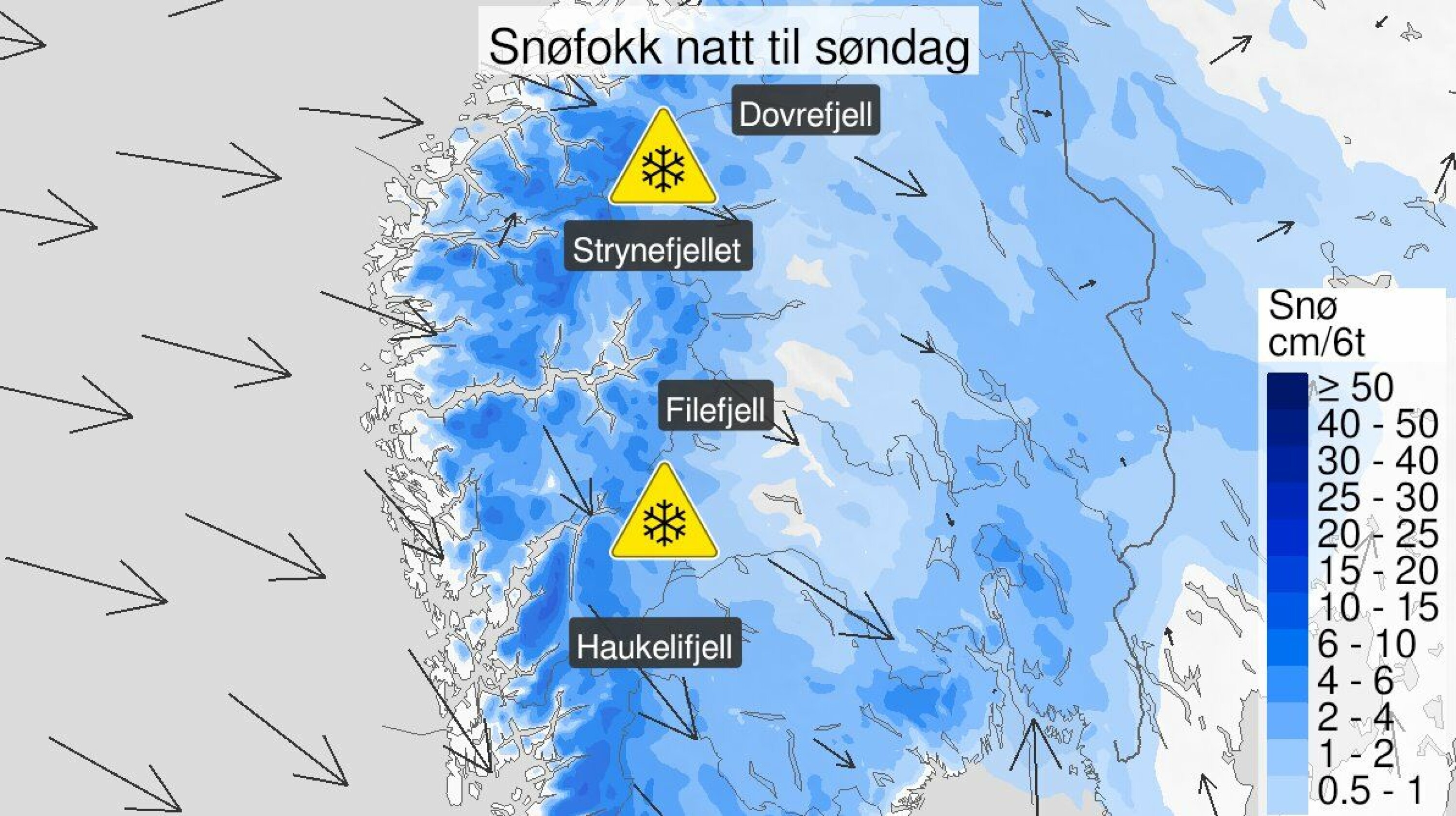 Sender ut farevarsel for snøfokk