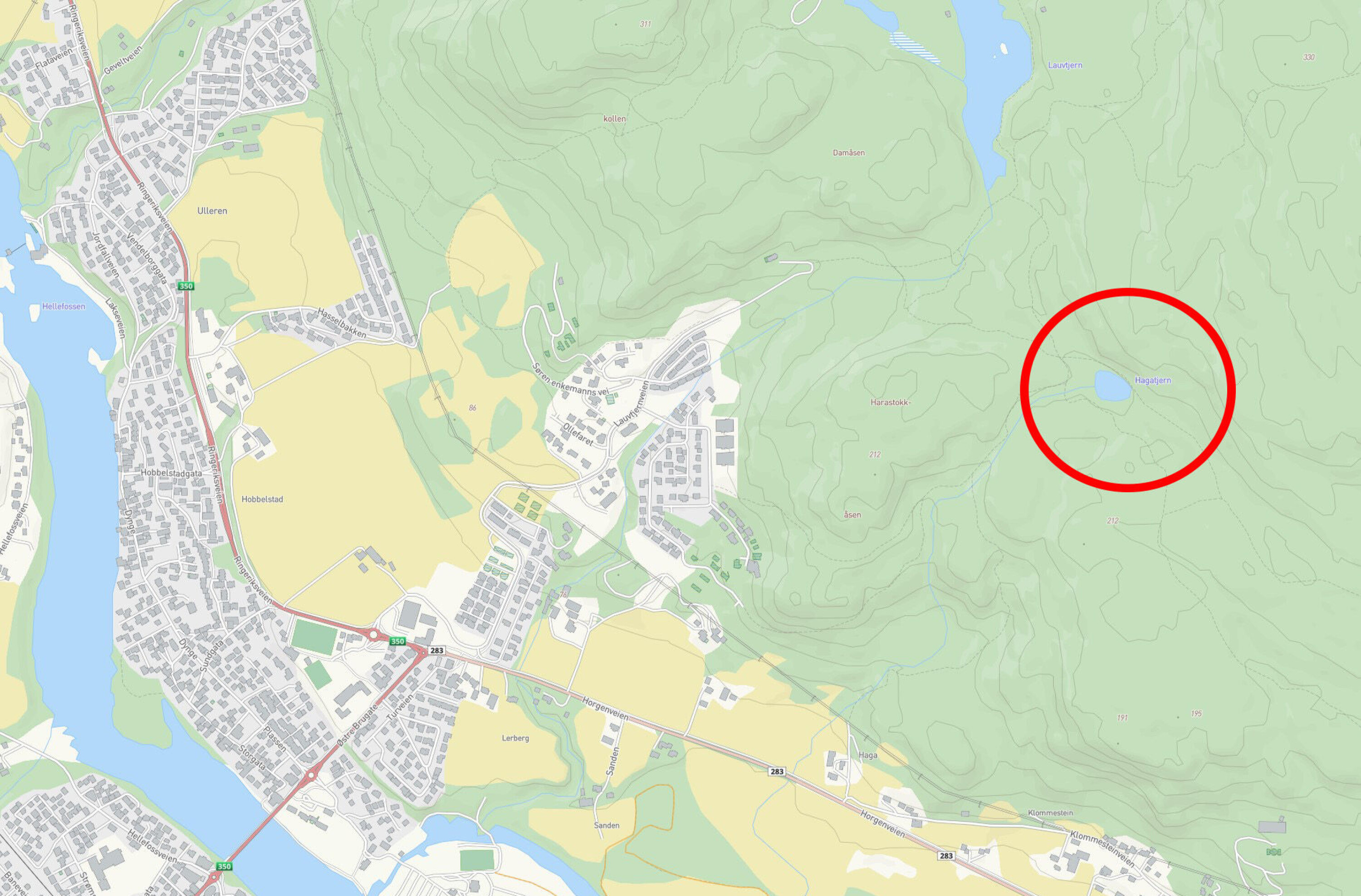 Hytte nedbrent i Hokksundmarka
