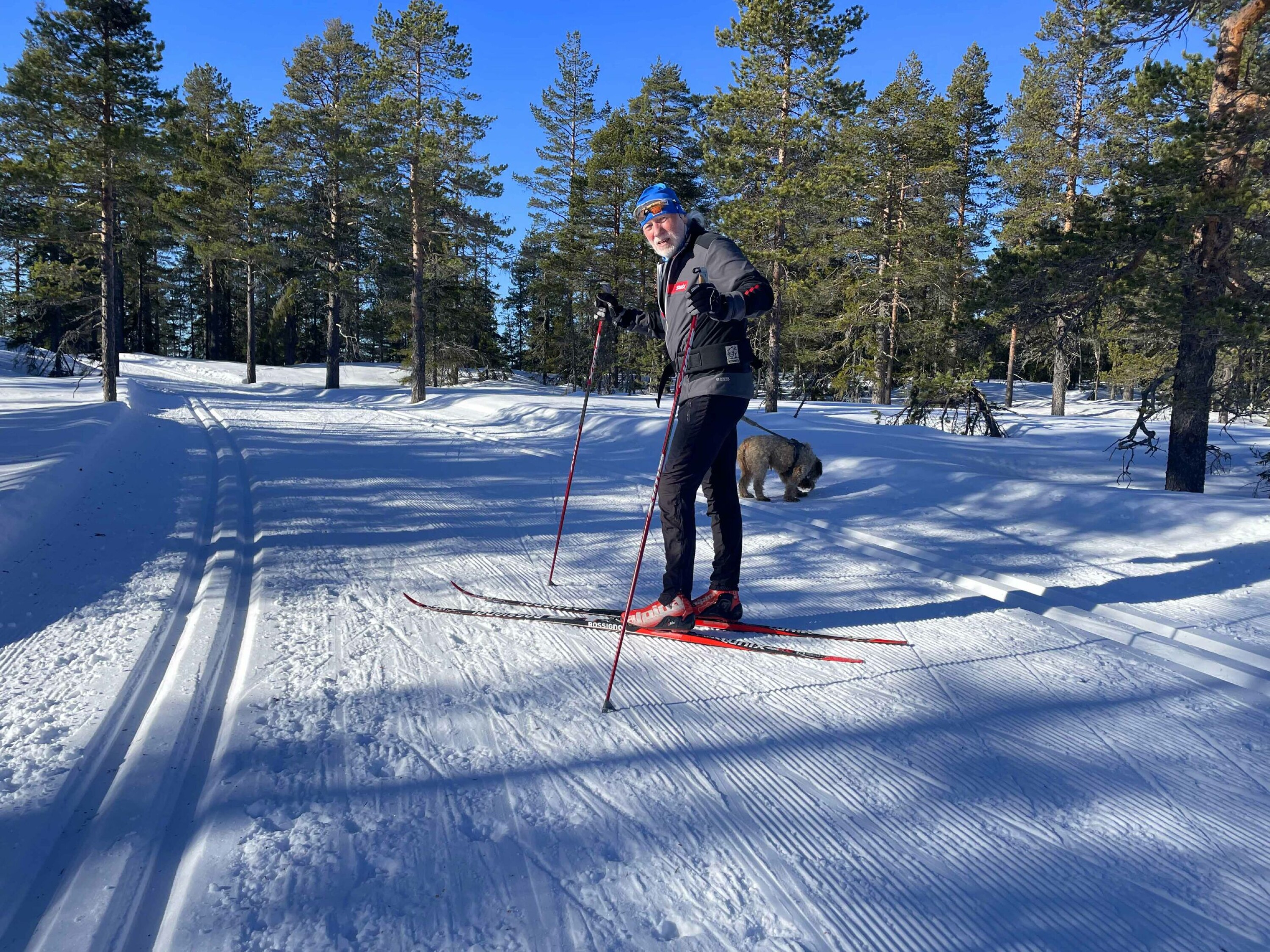 Nils Petter Haugfos koser seg i Tverråsrunden. Nils Petter Haugfos koser seg i Tverråsrunden.