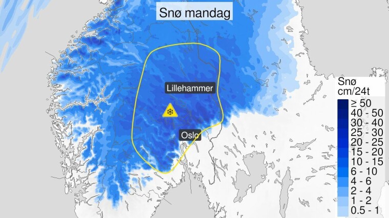 Pass på: Nye farevarsler for snø de neste dagene