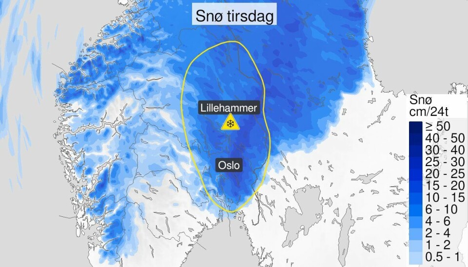 Pass på: Nye farevarsler for snø de neste dagene