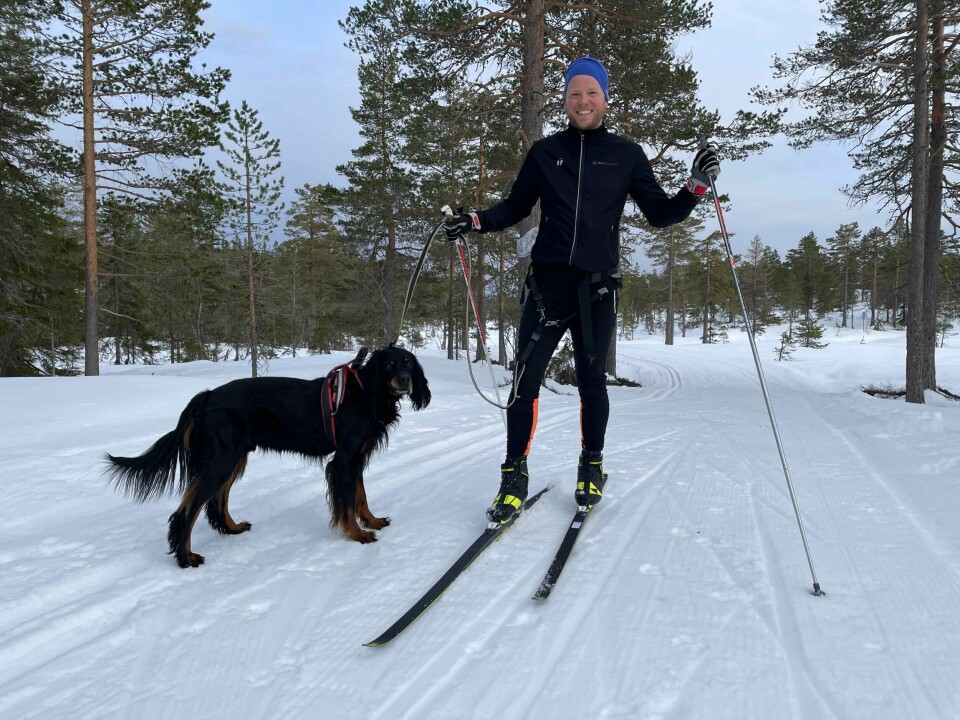 Lars Erik Mørk fra Lier var storfornøyd med skiføret i Tverråsrunden i slutten av april.