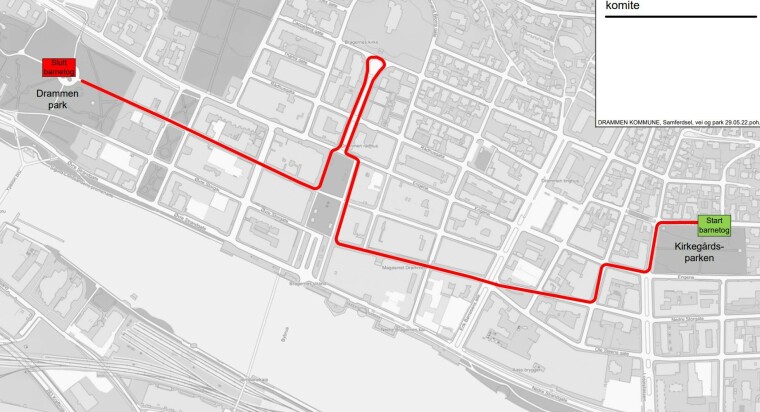 BARNETOGET: Går i år fra kirkegårdsparken til byparken på Bragernes.