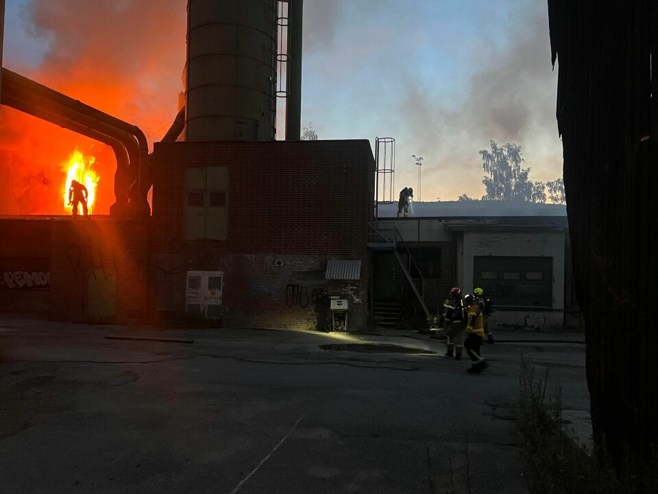 Brann i lagerbygning ved Gulskogen stasjon