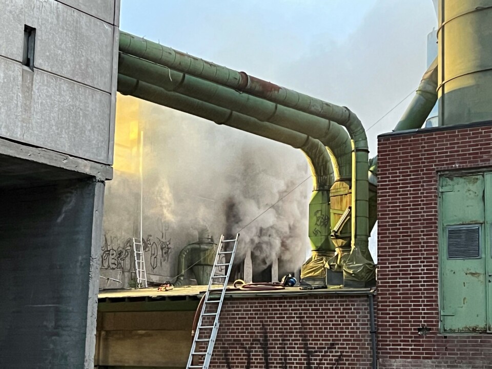 Brann i lagerbygning ved Gulskogen stasjon