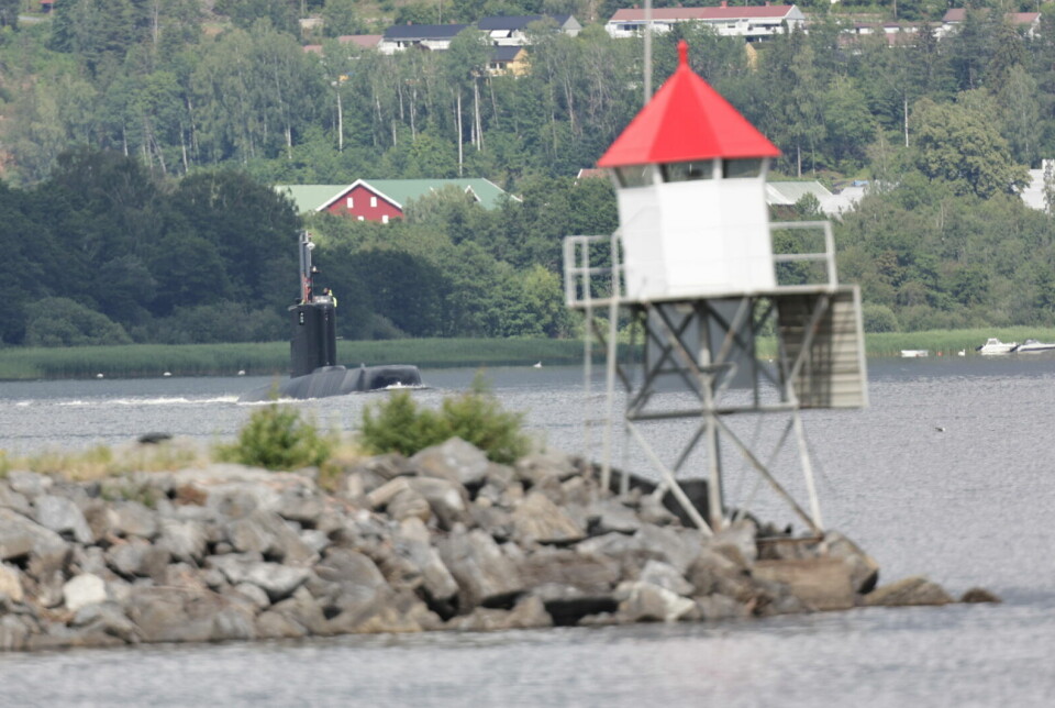 FRA TANGENKAIA: Her utenfor Holmen snudde ubåten.