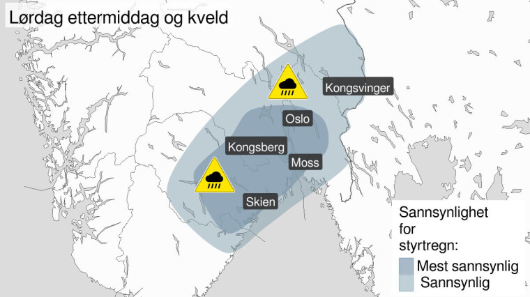 Nytt farevarsel for styrtregn