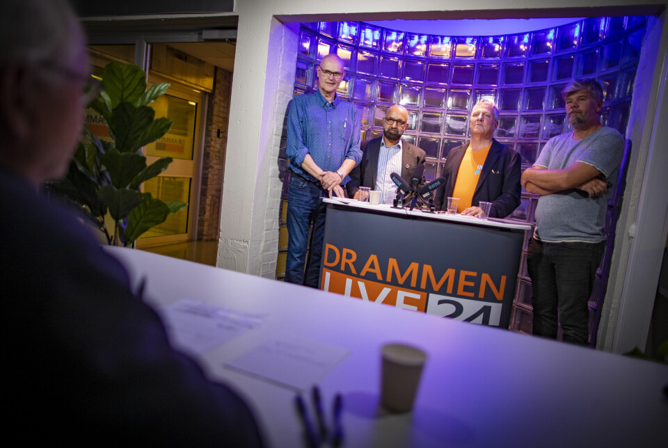 DEBATT: Det var de nye listepartiene i Drammen, Konservativt, Partiet Sentrum, Industri og Næringspartiet og Folk i Drammen som møttes til den siste valgdebatten hos DRM24 fredag kveld, med Tom Berntzen som ordstyrer.