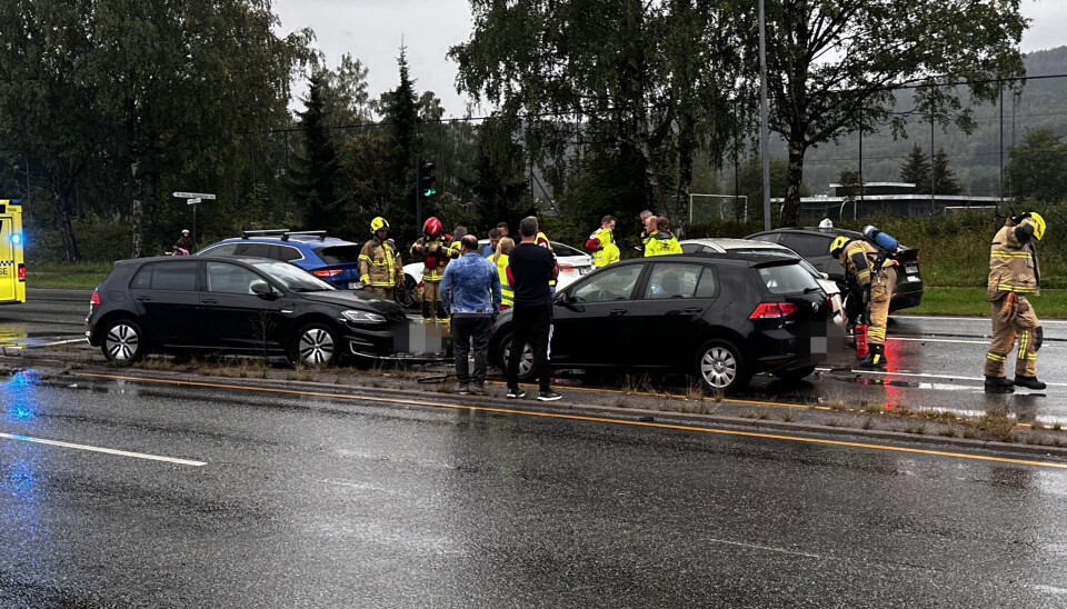 To biler involvert i kollisjon i Rosenkrantzgata