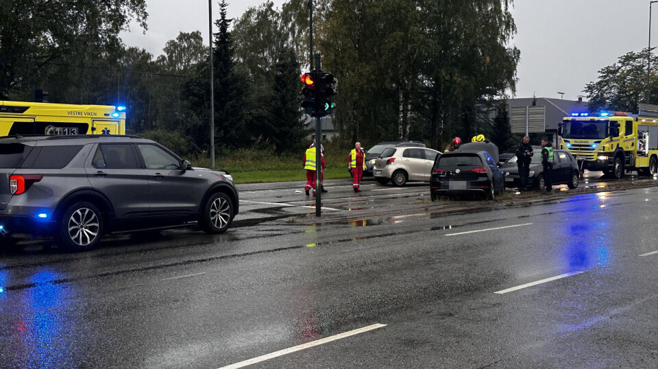 To biler involvert i kollisjon i Rosenkrantzgata
