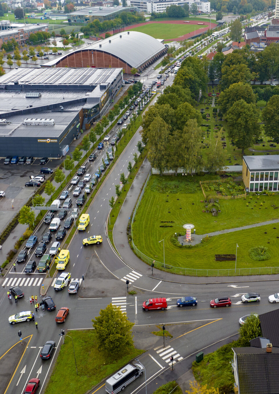 Køkaos etter kollisjon i rushet