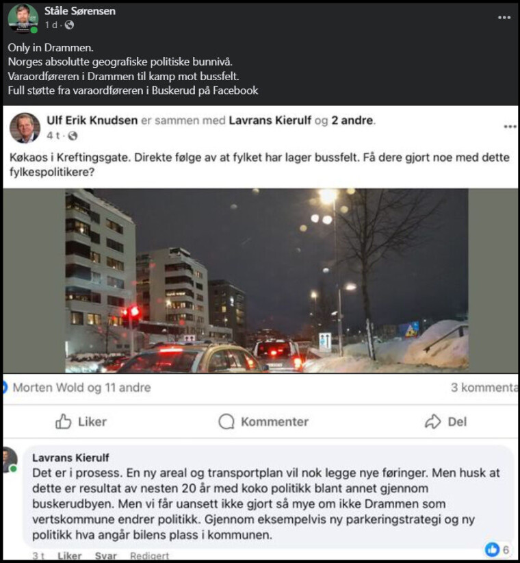 FACEBOOK-TIRADE: Slik så Sørensens og Knudsens innlegg ut.