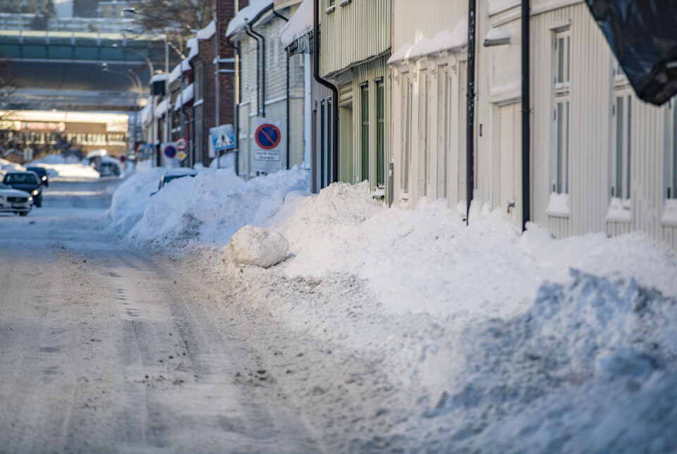 TORDENSKIOLDSGATE: Et område som vanligvis preges av total neglisjering av fortauene, så også denne gangen.